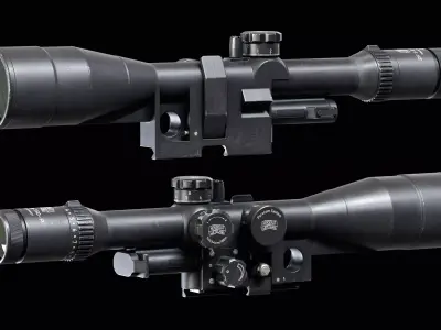 Scope Hensoldt Optical Sight low-poly 3d model Low-poly 3D model