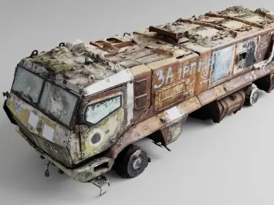 destroyed russian KAMAZ-63968 Typhoon-K MRAP vehicle  3D model