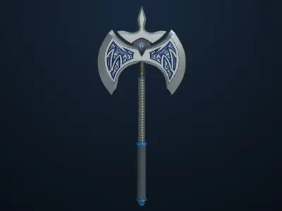 Battle Axe 04 All PBR Unity UE Textures Included Low-poly 3D model