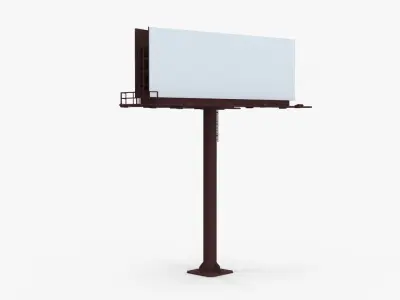 Billboard 2 Red Low-poly 3D model