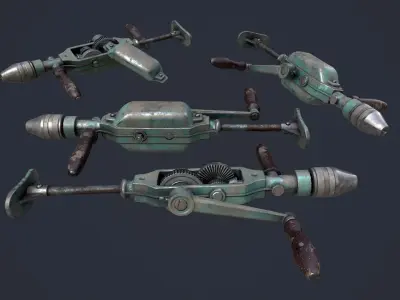 Hand drill Low-poly 3D model shop