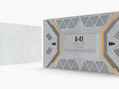 Sci-Fi Power Grid Hatch A-41 White 3D model