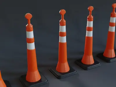 Cone Balizador T Low-poly 3D model