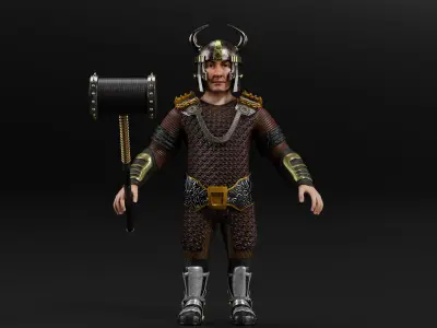 Dwarf Low-poly 3D model get