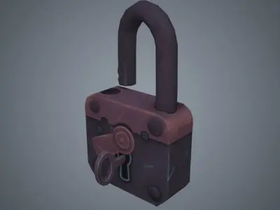 Padlock Low-poly 3D model Low-poly 3D model