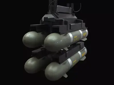 Hellfire Missiles with Marines Textures 3D model