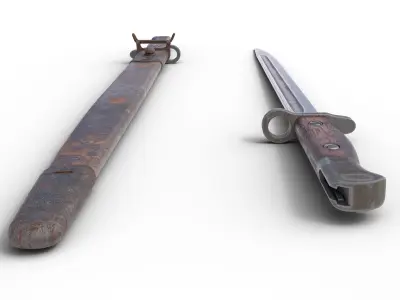 P-17 enfield bayonet Low-poly 3D model