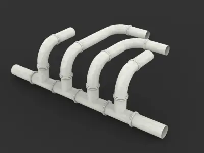 Modular Pipes Low-poly 3D model buy