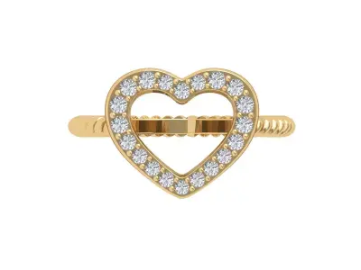 Heart Ring 3D print model 9