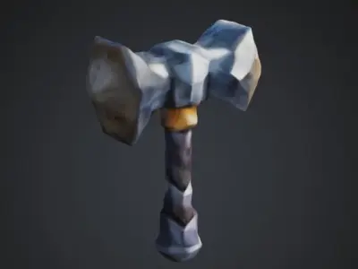 Low poly hammer Low-poly 3D model order
