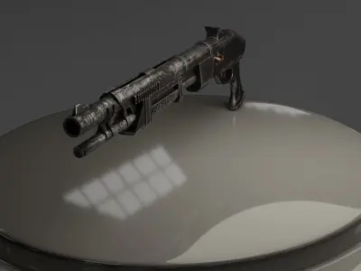 Shotgun with LCD attachments Low-poly 3D model