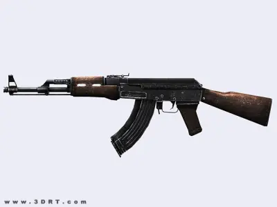 3DRT - Modern Firearms Animated - AK-47  Low-poly 3D model