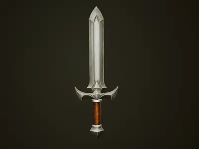 Silver Sword - Game Ready Weapon Low-poly 3D model