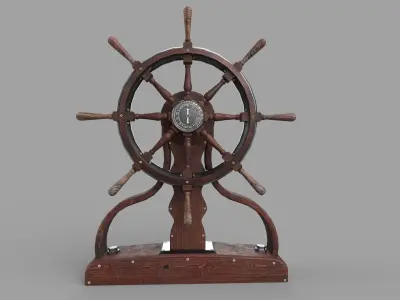 Ship steering wheel Ship Wheel 3D model Low-poly Low-poly 3D model