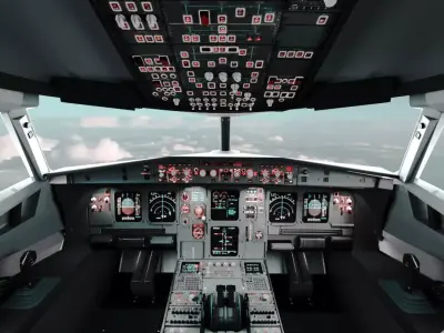 Airbus A320 Airplane Cockpit 3D model