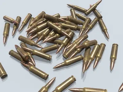 Cartridge 7x62 Low-poly 3D model