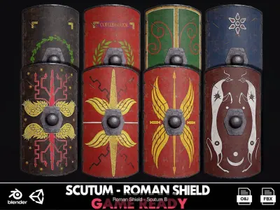 Shields Collection roman 3D Model Pack