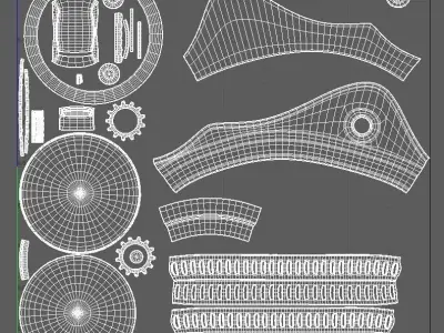 Stylized Single Eye Glasses 3D model