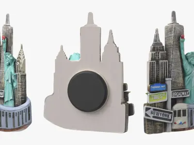 New York Skyline Fridge Magnet Multicolor 3D model