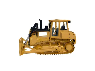 Tracked Bulldozer 3D Model Heavy Duty Earthmoving Machine 02 3D model