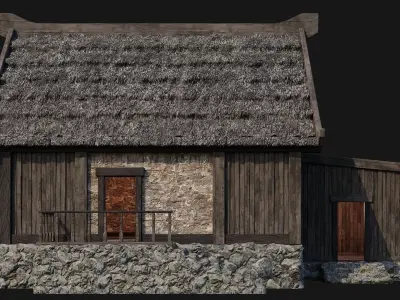 Old House Building 4K Textures GameReady 199 Low-poly 3D model