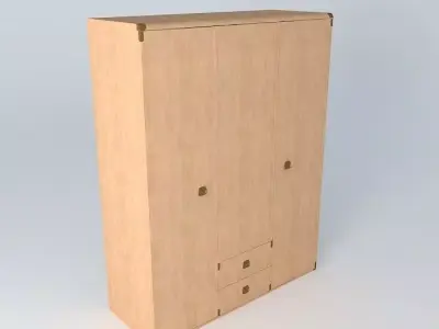 Red Pine Wardrobe 3D model
