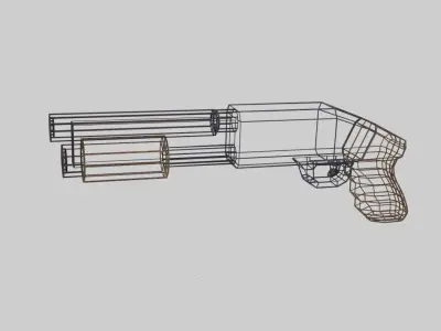 Cartoon - Shotgun Low-poly 3D model