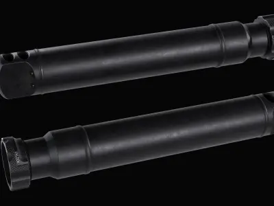 Barrett QDL Suppressor by M107A1 Low-poly 3D model