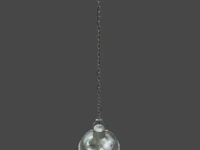 Industrial Lamp Metal Round Free 3D model
