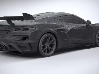 Chevrolet Corvette ZR1 C8 2025 High Detail Game Ready Cinematic Low-poly 3D model