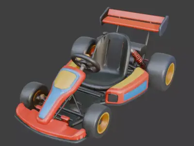 Stylized Racing Go-Kart 3D Model Low-poly 3D model