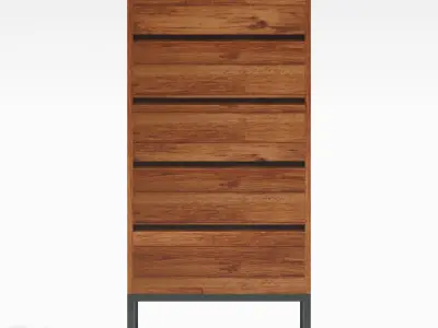 Logan Industrial 5-drawer Dresser by West Elm 3D model