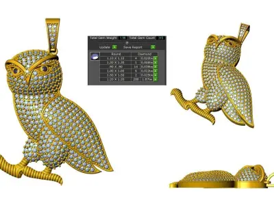 Owl Pendant 3D model