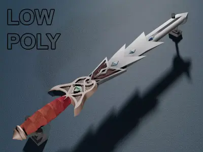 Lotus sword Low-poly 3D model