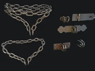 Accessories for mounting Padlock Low-poly 3D model