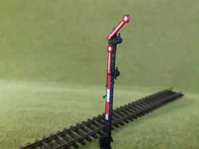 Railway Semaphore double arm static clear way 1-87 resin 3D print model