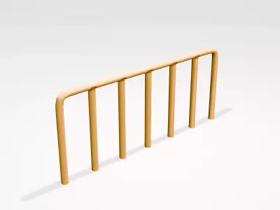 Game Ready - 5 Colors Metal Street Fence Low-poly 3D model