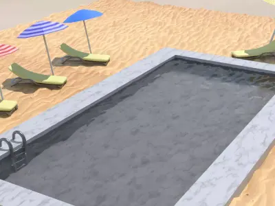 pool in sand- high 3d model Free 3D model