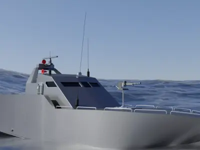 Military Patrol Boat Low-poly 3D model