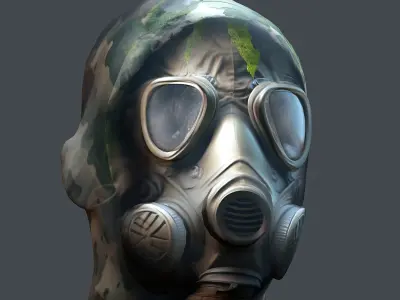 Gas mask helmet 3d model military combat fantasy cyborg Low-poly 3D model shop