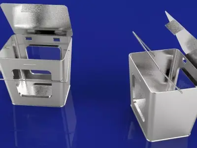 Mini metal pail box Free 3D model