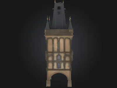Gothic Tower Architecture  A Soaring Symbol of Dark Elegance 3D model