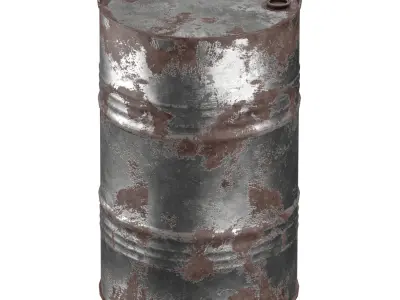 220 Liter Steel Barrel Low-poly 3D model