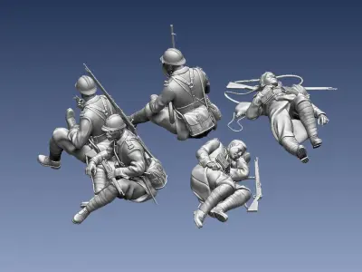French soldier  ww2 3D print model