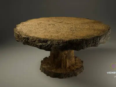 Realistic Wooden Table Low-poly 3D model