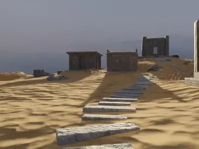 Ancient Ruins On A Hillside 3D model purchase