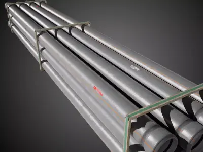  Industrial Pipes Prop Low-poly 3D model