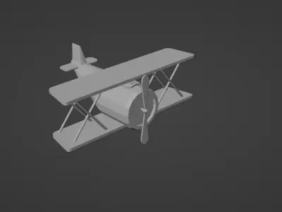 Low Poly Cartoon Biplane 3D model