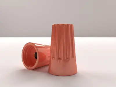 Wirenut two orange plastic plugs 3D model