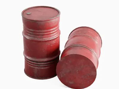 Industrial Barrel 01  Low-poly 3D model